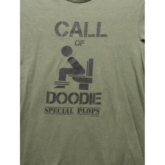 Call Of Doodie Pecial Plops Small T-Shirt Army Green Graphic Short Sleeve - Picture 2 of 7